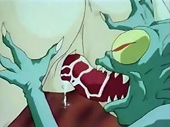 Dirty Anime With Ugly Alien Shoving Long Tongue In Pussy